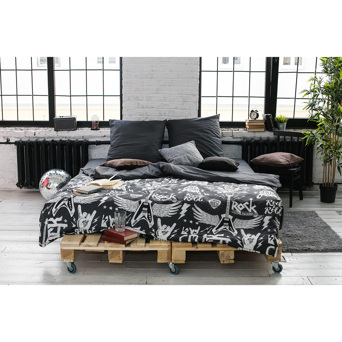 Постельное бельё Постельное бельё "Этель" 2 сп Rock&Roll 175*215 см, 200*220 см, 70*70 см -2 шт,100% хл, бязь 125 г/м2