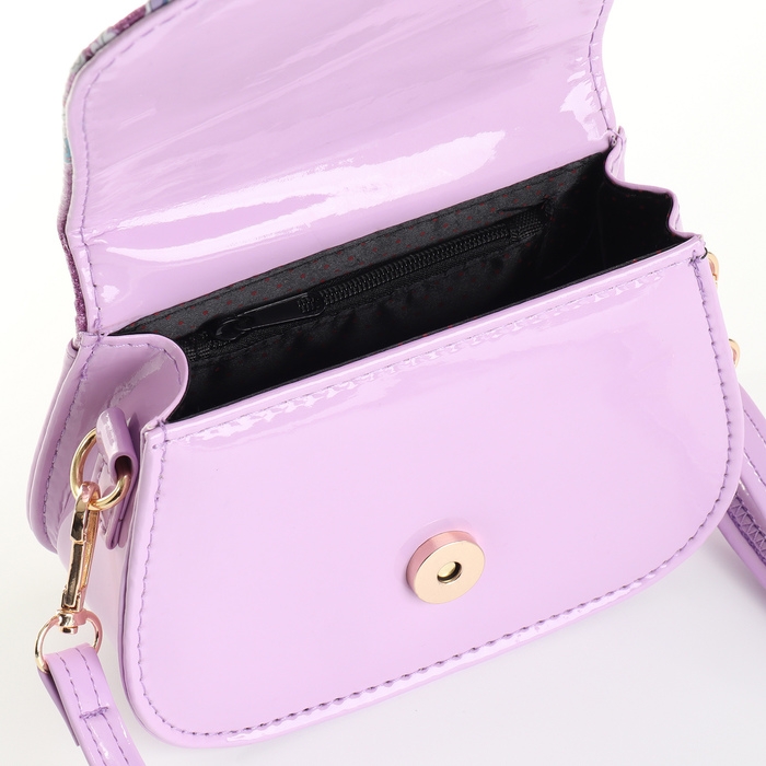 Сумка детская для девочки на клапане «Выбражулька», цвет сиреневый