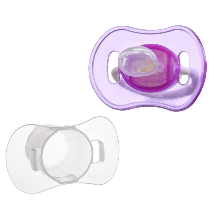 Соска - пустышка силиконовая ортодонтическая, от 3 мес., с колпачком, в контейнере, цвет фиолетовый Соска - пустышка силиконовая ортодонтическая, от 3 мес., с колпачком, в контейнере, цвет фиолетовый