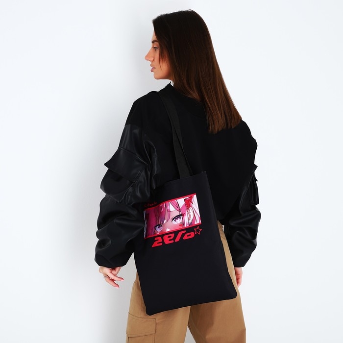 Шопер шопер «Аниме глаза», 35х0.5х40, отдел без молнии, без подклада, чёрный Шопер шопер «Аниме глаза», 35х0.5х40, отдел без молнии, без подклада, чёрный