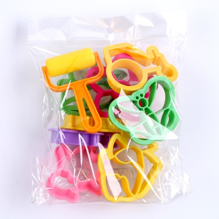 Формочки для лепки, набор 9 шт., валик, цвет МИКС Формочки для лепки, набор 9 шт., валик, цвет МИКС