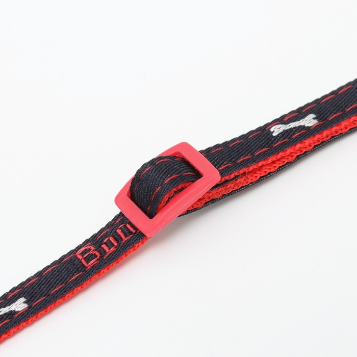 Ошейник Ошейник "Джинс" полиэстер с бубенчиком, 34 х 1 см, черно-красный