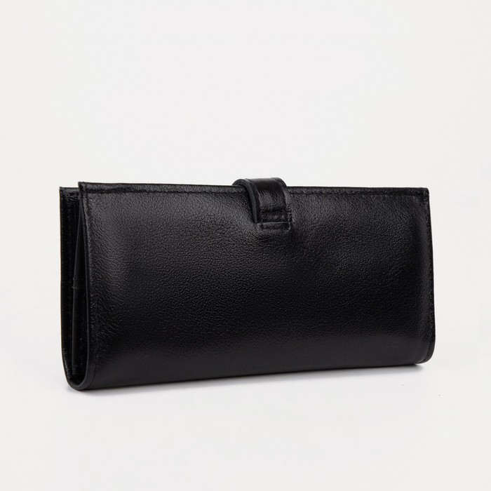 Портмоне мужское на кнопке, для купюр, для карт, для монет, цвет чёрный Портмоне мужское на кнопке, для купюр, для карт, для монет, цвет чёрный