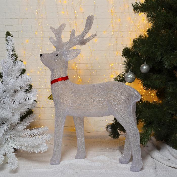 Светодиодная фигура «Олень» 60 × 100 × 35 см, акрил, 144 LED, 8 режимов, 24 В, свечение белое Светодиодная фигура «Олень» 60 × 100 × 35 см, акрил, 144 LED, 8 режимов, 24 В, свечение белое