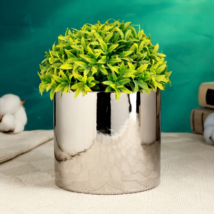 Кашпо  Кашпо "Лайт" серебро, 12х12х11см