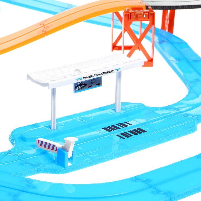 Автотрек железная дорога &laquo;Большое путешествие&raquo;, с машинкой и поездом, перекресток, светофор