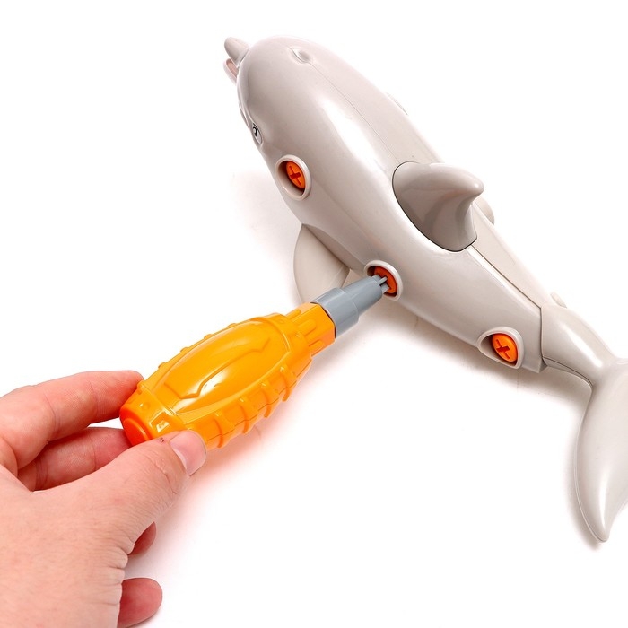 Конструктор винтовой «Дельфин», с отвёрткой, 15 элементов Конструктор винтовой «Дельфин», с отвёрткой, 15 элементов