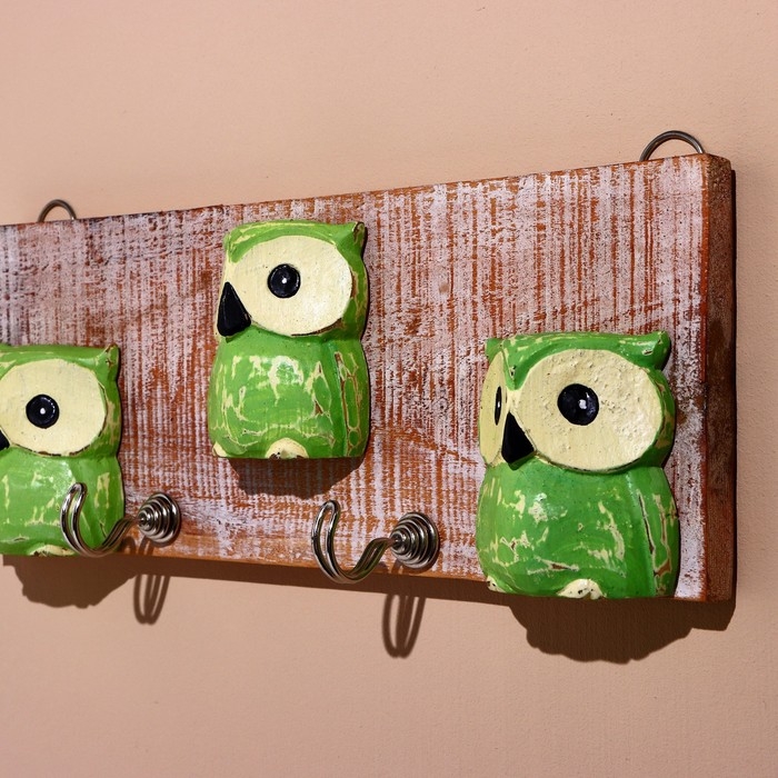 Вешалка Вешалка "Совушки" дерево (2 крючка) 30 см