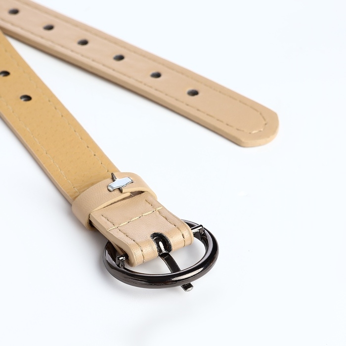 Ремень жен 03-01-03-01 Июнь13, 1,6*0,3*110 см, Люверсы, пряжка т-металл, 1 прокол, бежевый 1067008 Ремень жен 03-01-03-01 Июнь13, 1,6*0,3*110 см, Люверсы, пряжка т-металл, 1 прокол, бежевый 1067008