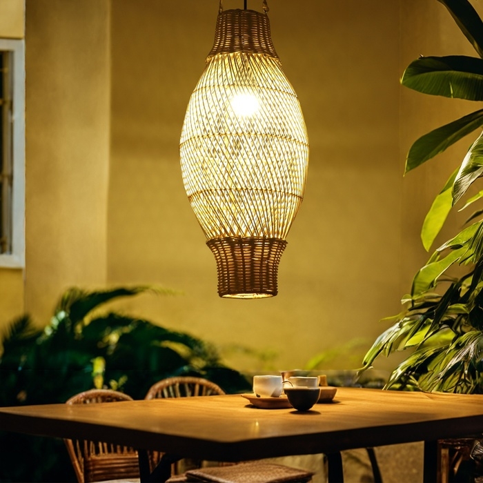 Светильник потолочный из ротанга Светильник потолочный из ротанга "Сухарто" 1х120Вт, Е27, 25х25х60 см