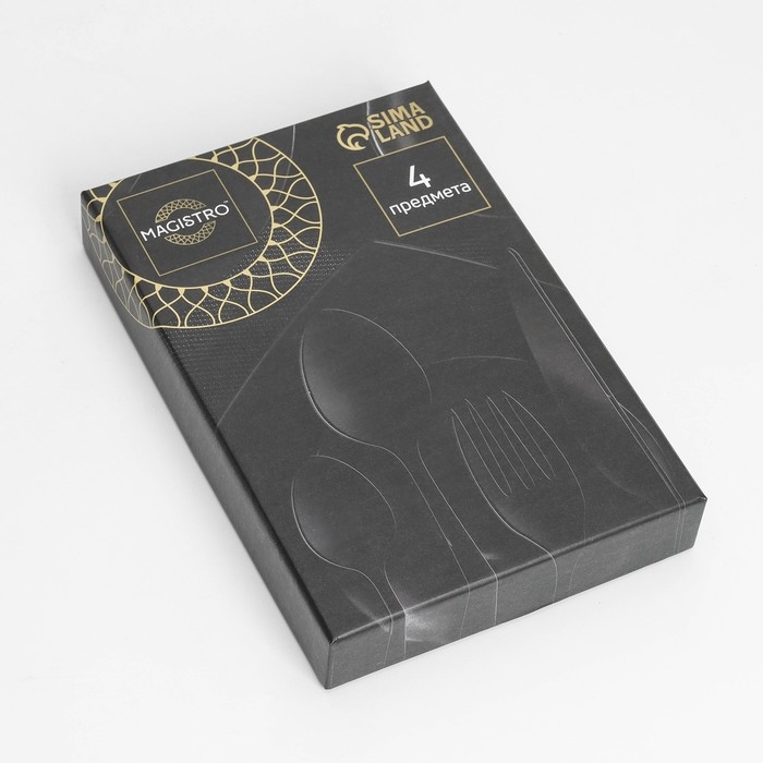 Столовые приборы из нержавеющей стали Magistro «Древо», 4 предмета, цвет металла серебряный Столовые приборы из нержавеющей стали Magistro «Древо», 4 предмета, цвет металла серебряный