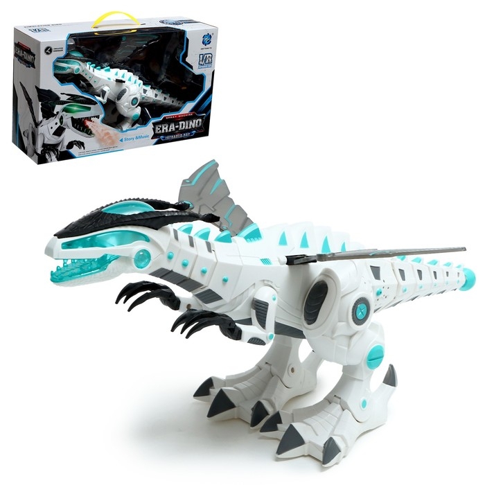 Робот дракон, на пульте управления, интерактивный: музыкальный, пар, звук, свет, на батарейках Робот дракон, на пульте управления, интерактивный: музыкальный, пар, звук, свет, на батарейках