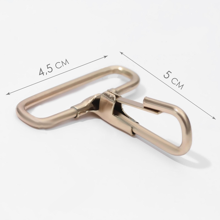 Карабин металлический, 50 × 45 мм / 38 × 3 мм, 5 шт, цвет золотой Карабин металлический, 50 × 45 мм / 38 × 3 мм, 5 шт, цвет золотой