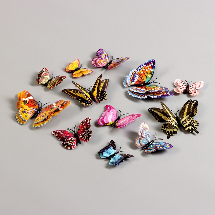 Набор наклеек интерьерных Набор наклеек интерьерных "Бабочки", светящиеся