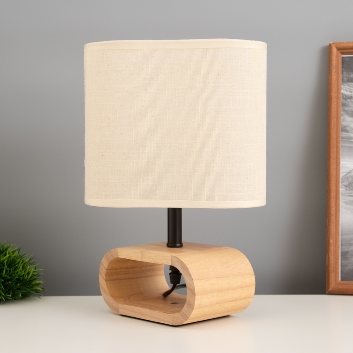 Лампа настольная Лампа настольная "Лилит" 1х40Вт Е27 светлое дерево 11,5х20х30см
