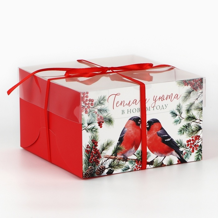 Коробка для капкейка «Тепла и уюта», 16 х 16 х 10 см, Новый год Коробка для капкейка «Тепла и уюта», 16 х 16 х 10 см, Новый год