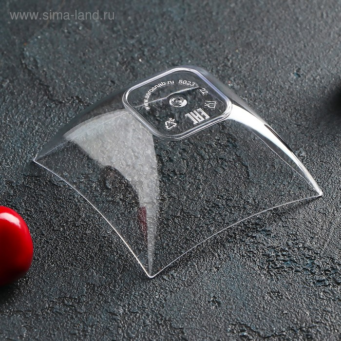 Форма пластиковая одноразовая для фуршетов Square, 90 мл, 7×7 см, 25 шт в упаковке, цвет прозрачный