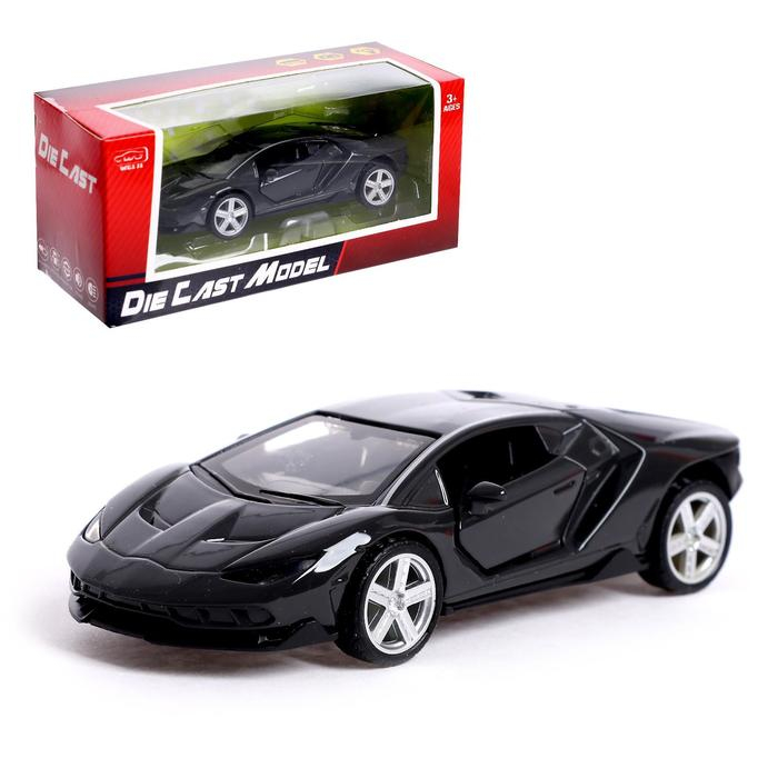 Машина металлическая «ГиперКар», 1:32, инерция, открываются двери, цвет чёрный Машина металлическая «ГиперКар», 1:32, инерция, открываются двери, цвет чёрный