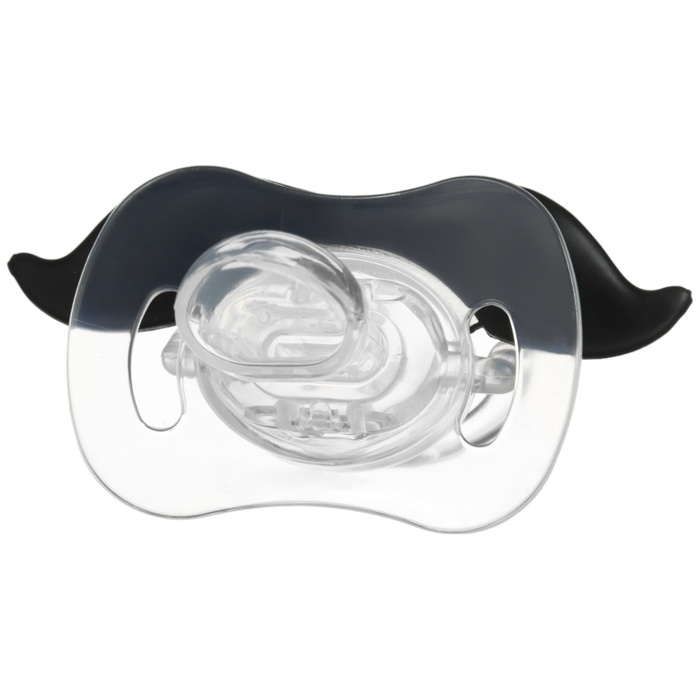 Соска - пустышка силиконовая ортодонтическая «Мишка», от 0 мес., с колпачком, цвет черный