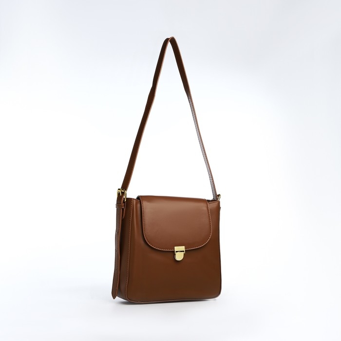 Сумка-мессенджер на клапане, цвет коричневый Сумка-мессенджер на клапане, цвет коричневый