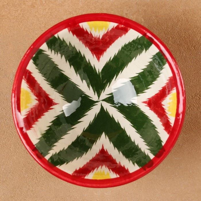 Пиала чайная Риштанская керамика  Пиала чайная Риштанская керамика "Атлас" большая, разноцветная, 11 см