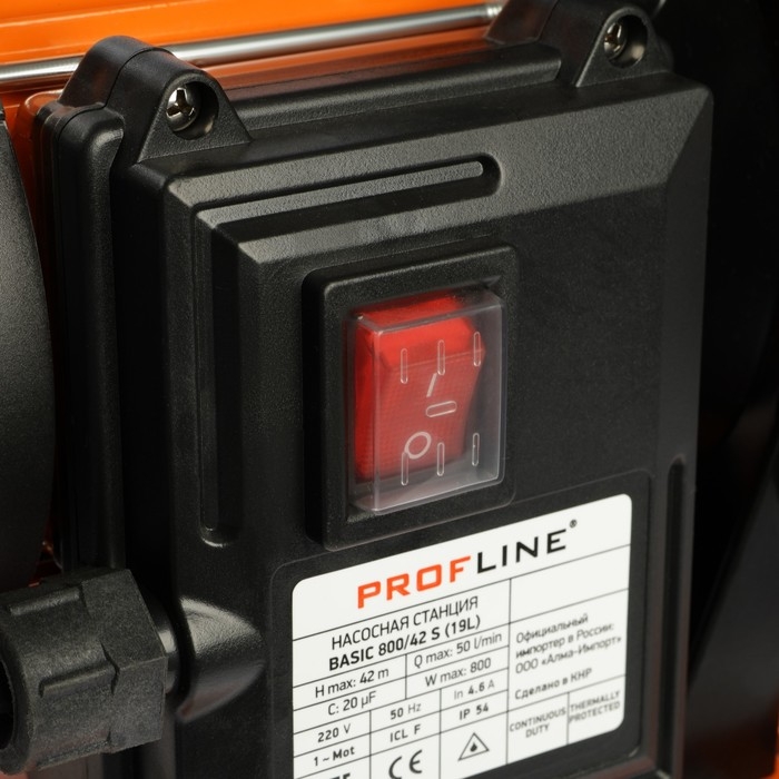 Насосная станция PROFLINE BASIC 800/42S, 800 Вт, напор 42 м, 50 л/мин, бак 19 л Насосная станция PROFLINE BASIC 800/42S, 800 Вт, напор 42 м, 50 л/мин, бак 19 л