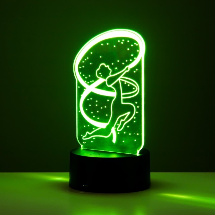 Светильник сенсорный  Светильник сенсорный "Гимнастка" LED 7 цветов USB/от батареек черный