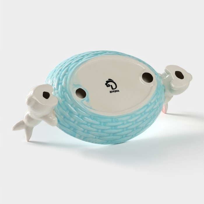 Блюдо сервировочное Доляна «Зайка», 30×16,5×10 см, цвет голубой