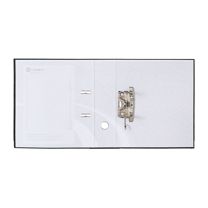 Папка-регистратор А4, 75 мм, Calligrata, ПВХ, тиснение Папка-регистратор А4, 75 мм, Calligrata, ПВХ, тиснение "лен", металлическая окантовка, карман на корешок, собранная, черная, микс