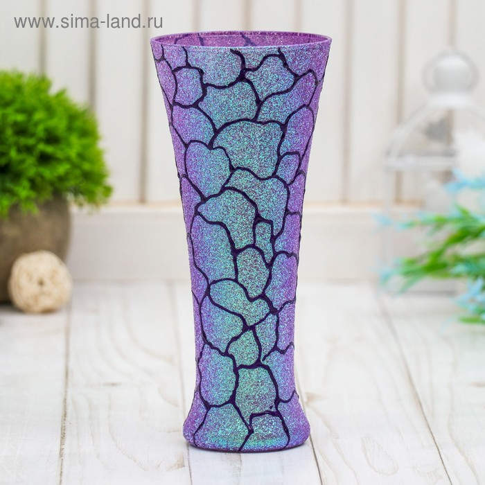 Ваза мини Ваза мини "Узорная с блёстками" d-8см, h-18 см
