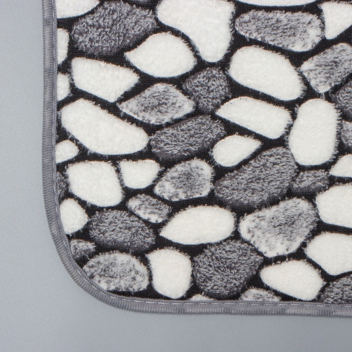 Набор ковриков для ванной и туалета Доляна «Галька», 2 шт, 40×49 см, 50×80 см