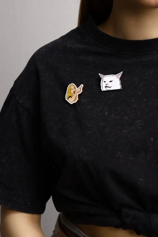 Брошь деревянная (набор 2 шт.) «Мем», цветная