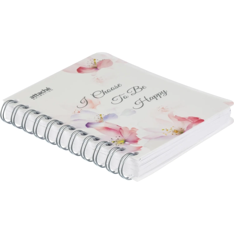 Бизнес-тетрадь А6,120л,кл,спир,пласт Attache Selection Flower Dreams 876753