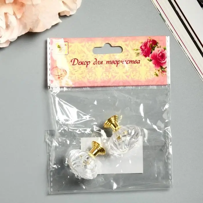 Ручка для шкатулки металл Ручка для шкатулки металл "Кристалл" 2,9х2,9х2,7 см