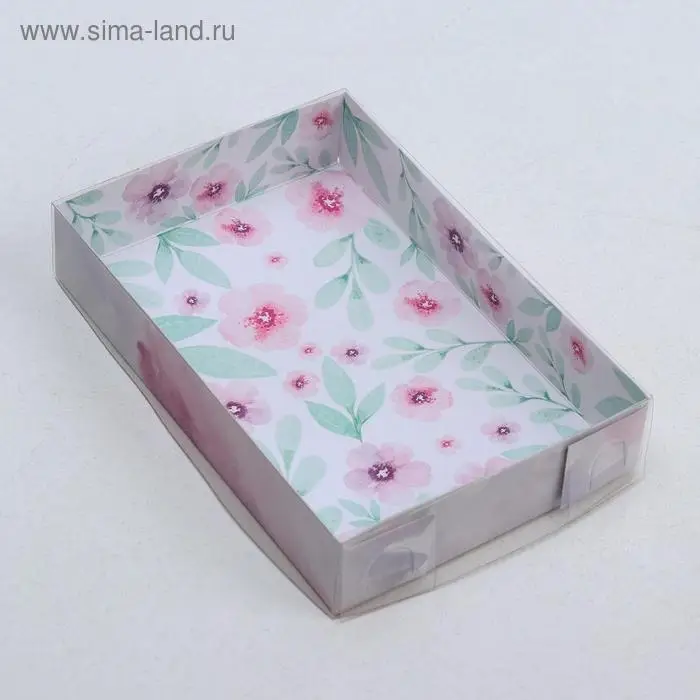 Кондитерская упаковка, коробка для макарун с PVC крышкой, «Весенний подарок», 18 х 12 х 3.5 см Кондитерская упаковка, коробка для макарун с PVC крышкой, «Весенний подарок», 18 х 12 х 3.5 см