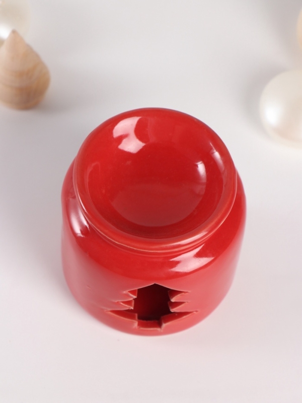 Набор: аромалампа для эфирных масел, мелтсы из воска ароматические «Ёлочка», красная, 7.5×7.5×8 см Набор: аромалампа для эфирных масел, мелтсы из воска ароматические «Ёлочка», красная, 7.5×7.5×8 см
