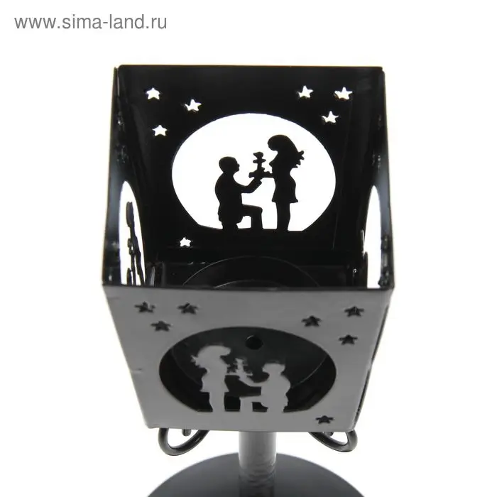 Подсвечник металл 1 свеча  Подсвечник металл 1 свеча "Предложение" черный 24х9х9 см