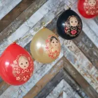 Воздушные шары латексные 12" &laquo;Русский стиль. Матрешки&raquo;, набор 15 шт.