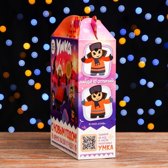 Новый год. Коробка подарочная складная  Новый год. Коробка подарочная складная "Умка" 17 х 7 х 25 см.