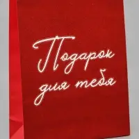 Пакет подарочный &laquo;Подарок для тебя&raquo;, глиттер, L  31 &times; 40 &times; 11,5 см