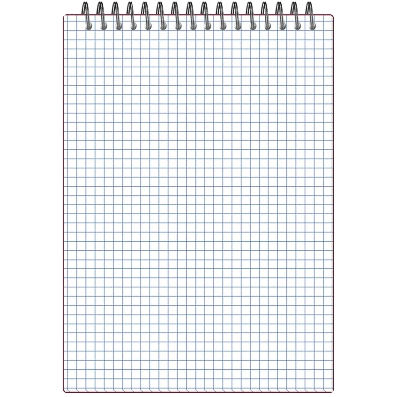 Блокнот А5 80л Attache гребень клетка пластик бордов с тиснением