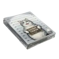 Тетрадь 5 штук, 48 листов в клетку Calligrata &laquo;Коты хулиганы&raquo;, серые листы, блок №2, 5 видов