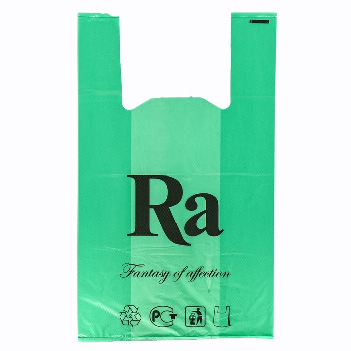 Пакет-майка 30 + 16 х 53 см, 18 мкр, зелёная Пакет-майка 30 + 16 х 53 см, 18 мкр, зелёная "Ra" набор 100шт