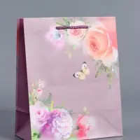 Пакет подарочный ламинированный, "Танец бабочки" 18 х 22,3 х 10 см