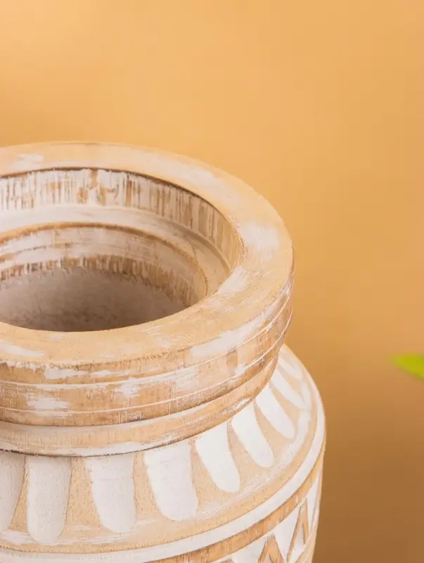 Ваза интерьерная, 15×15×25 см, дерево