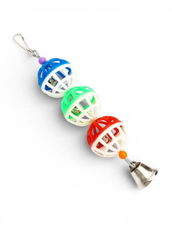 Игрушка для птиц &laquo;Дискотека&raquo;, 20&times;4 см, с 3 шариками, цвет МИКС