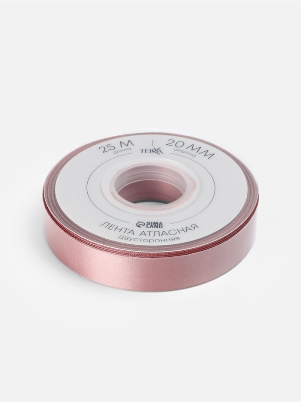 Лента атласная двухсторонняя №164 20мм*25±1м пудровый TR