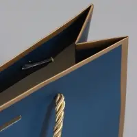 Пакет подарочный, черный , с бантом, 19 х 15 х 7 см