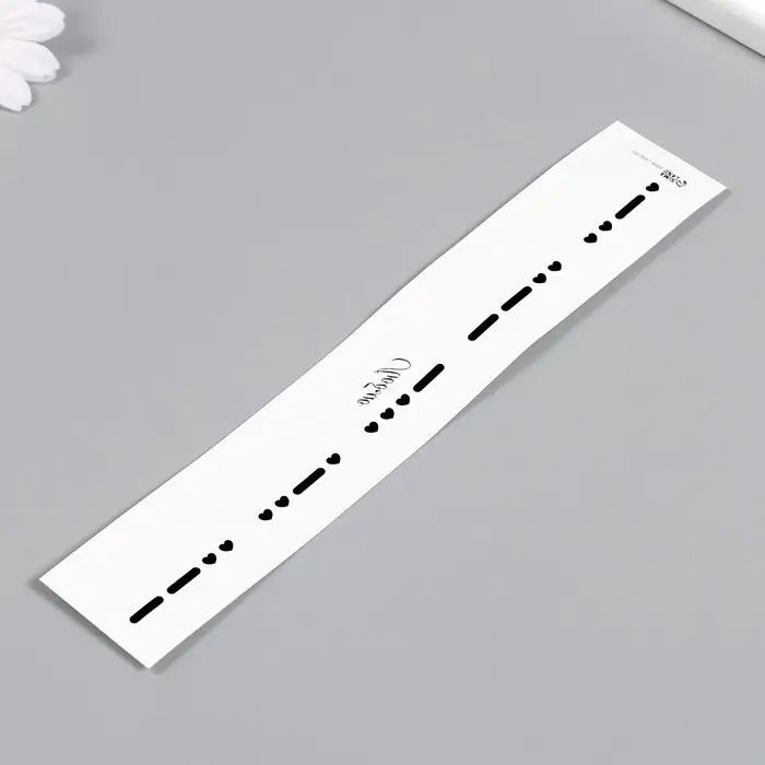 Переводная тату на тело чёрная «Браслет. Люблю. Азбука Морзе», 20×3 см Переводная тату на тело чёрная «Браслет. Люблю. Азбука Морзе», 20×3 см