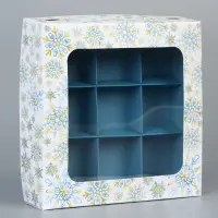 Коробка под 9 конфет &laquo;С Новым годом&raquo;, 14.5&times;14.5&times;3.5 см